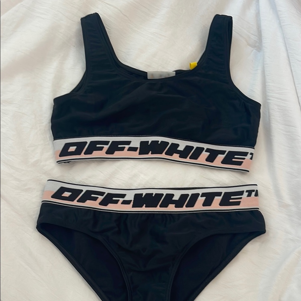 Off-White Black Bikini with Logo Band